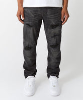 Rip And Repair Denim Jeans - Black