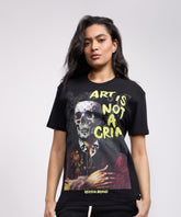 Women Art Is Not A Crime Short Sleeve Tee - Black