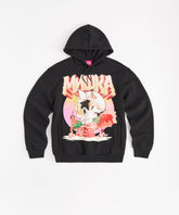 Mishka Graphic Print Embroidered Hoodie - Black