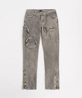 Robertson 3D Pocket Flare Denim Pant - Grey