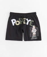 Popeye Applique Short - Black