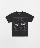 Trust No One Chenille Patched Short Sleeve Tee - Black