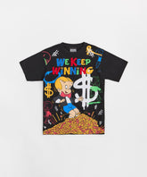 Richie Rich We Keep Winning Applique Short Sleeve Tee - Black