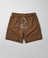 Jacquard Knit Textured Shorts - Brown