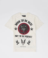 Kids Trust No 1 Embroidered Short Sleeve Tee - Cream