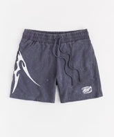Washed Embroidered Short - Navy