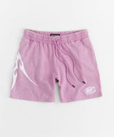 Washed Embroidered Short - Purple