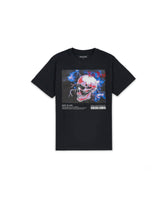 Painted Skull Embroidery Short Sleeve Tee - Black