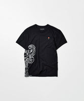Panter Short Sleeve Graphic Print Embroidered Detail Tee - Black