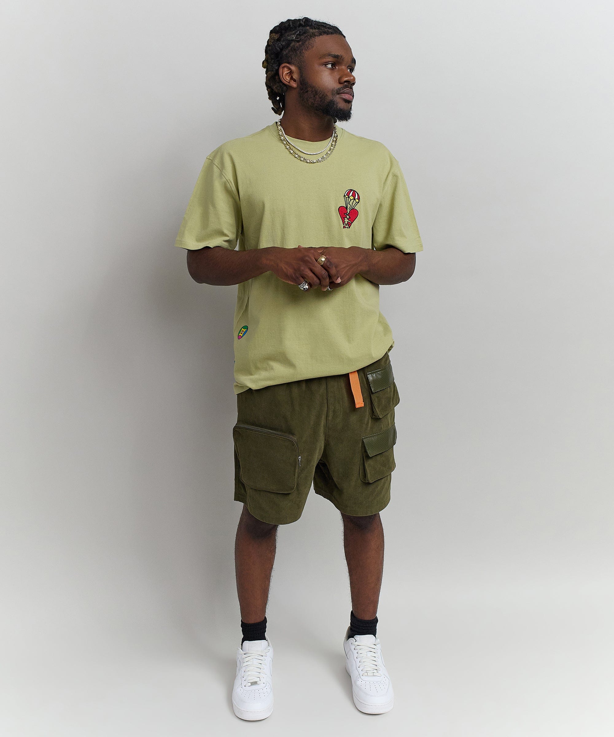 Heart Broken Short Sleeve Tee - Olive Green