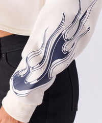 Women Brooklyn Cropped Hoodie - Cream