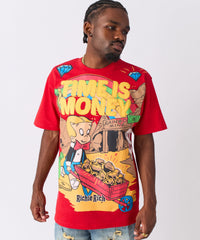 Richie Rich Time is Money Applique Short Sleeve Tee - Red