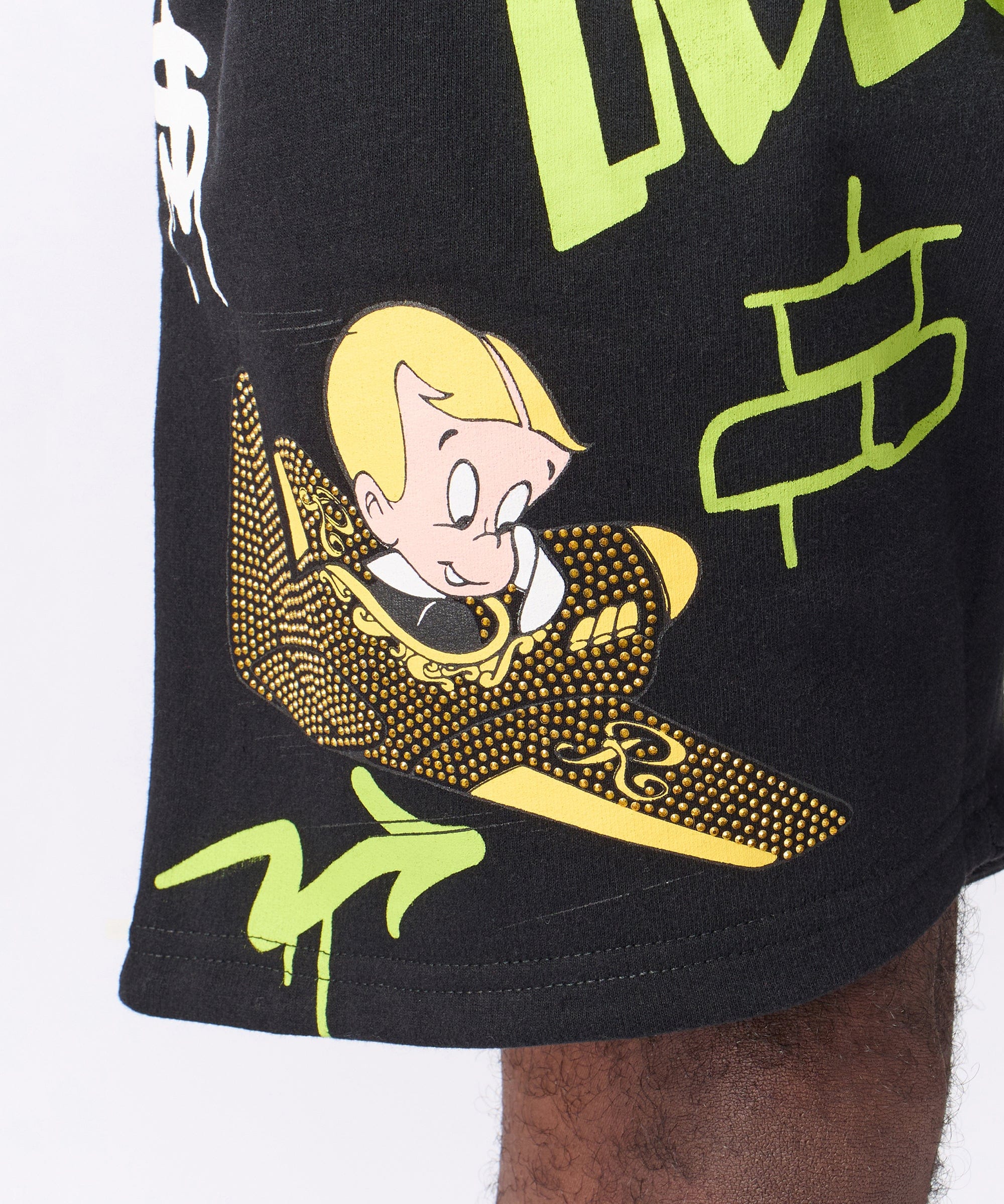 Richie Rich Rhinestone Short - Black