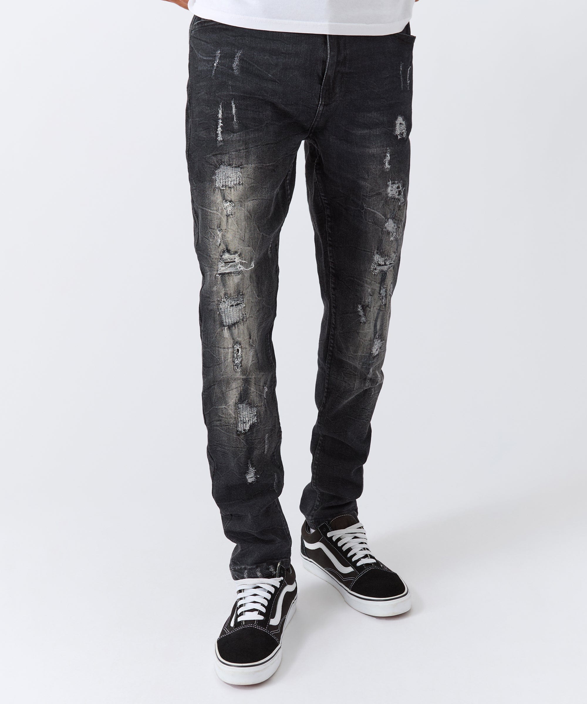 Destroyed Denim Jeans - Black