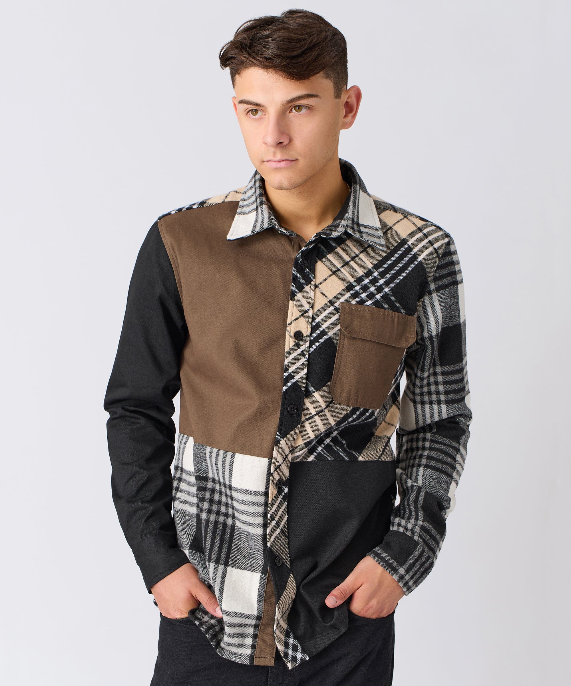 Snakes Flannel Long Sleeve Shirt - Grey