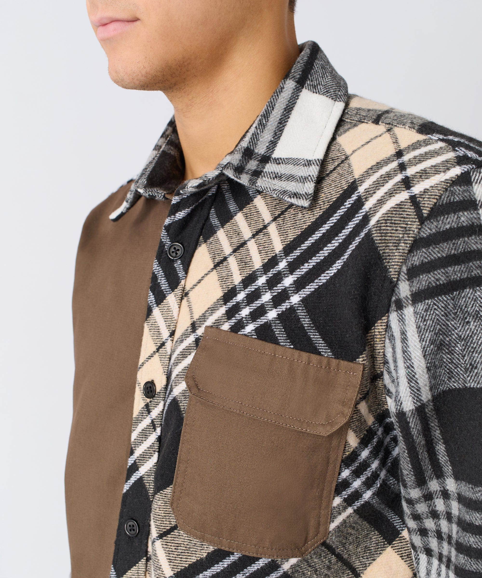 Snakes Flannel Long Sleeve Shirt - Grey