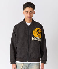 Coaches State Champ Chenille Patched Jacket - Black
