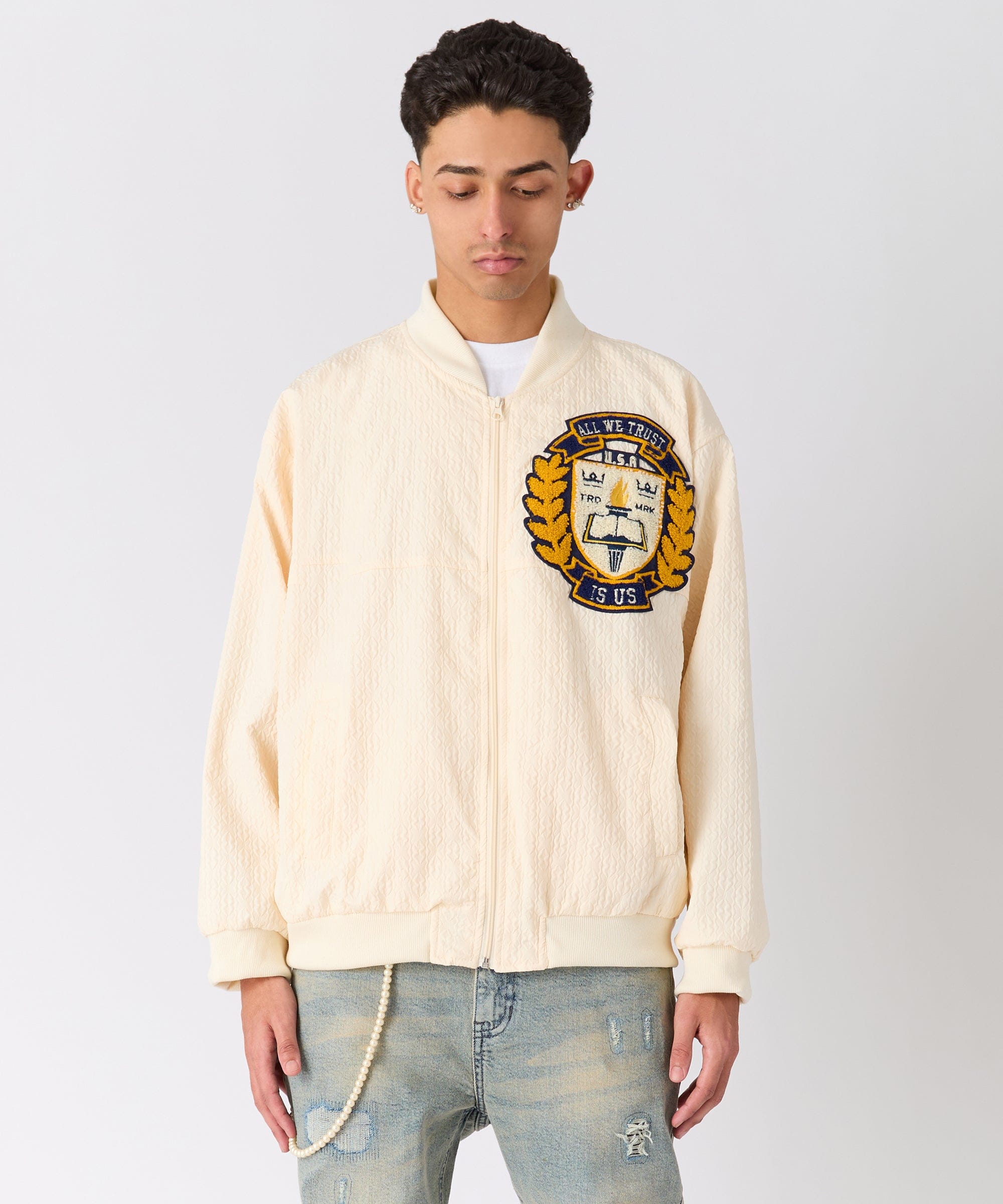 Coaches Chenille Patched Jacket - Cream