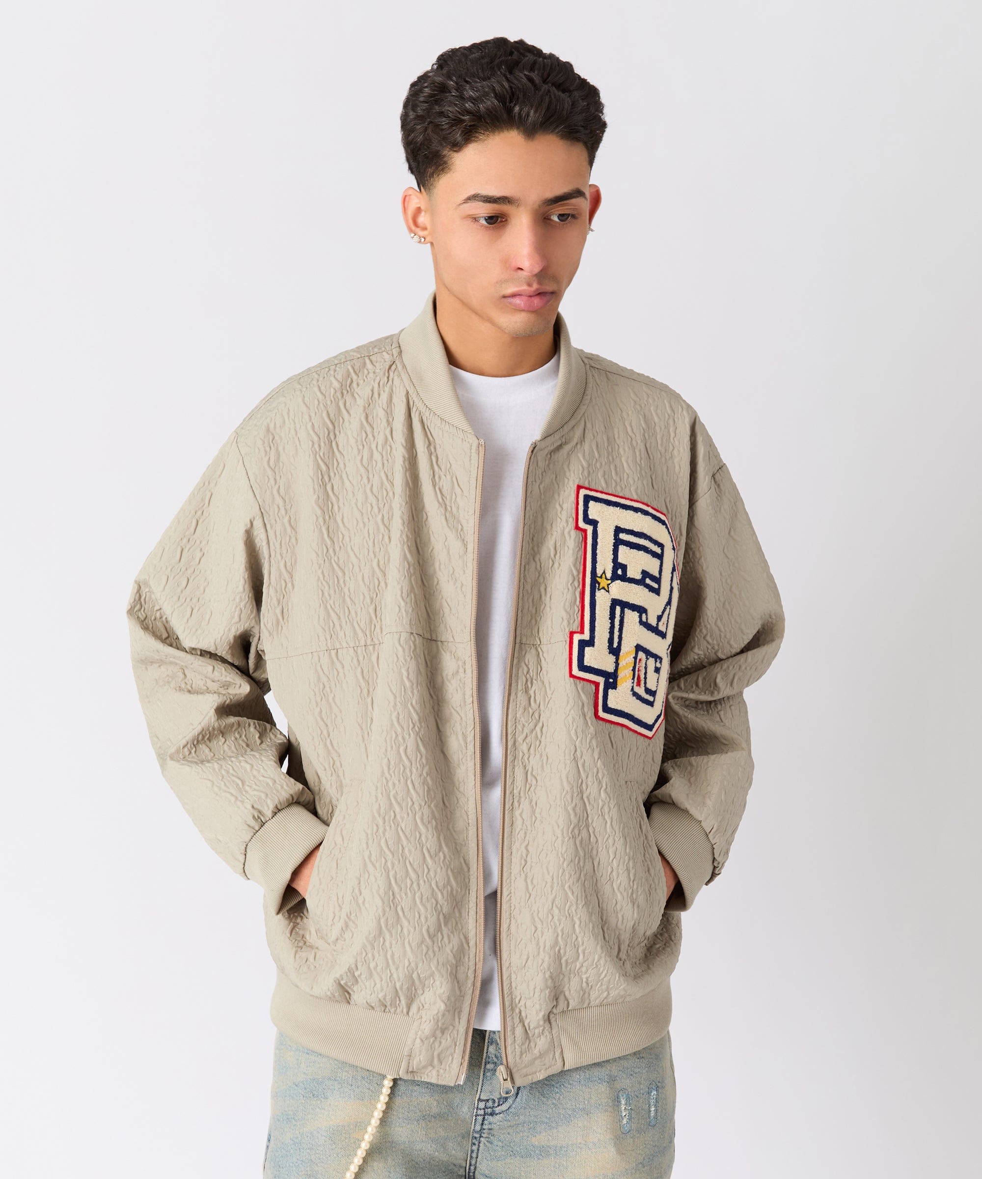 Coaches Chenille Patched Jacket - Light Green