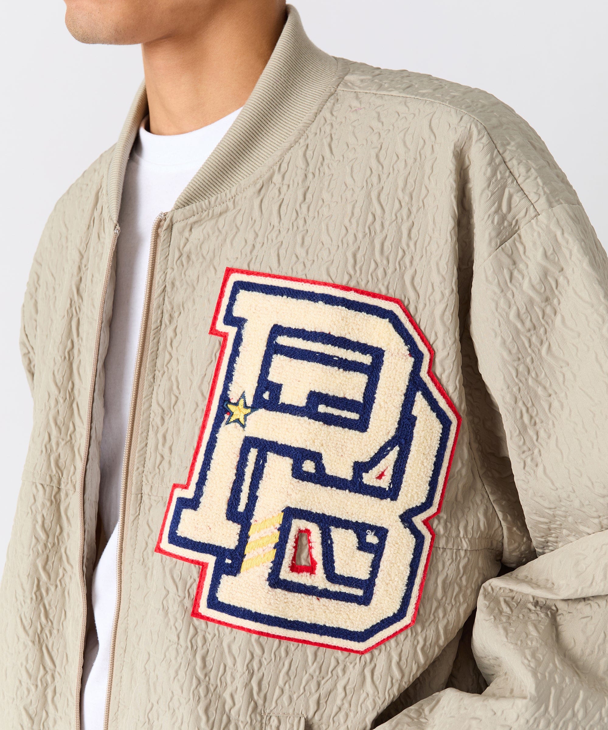 Coaches Chenille Patched Jacket - Light Green