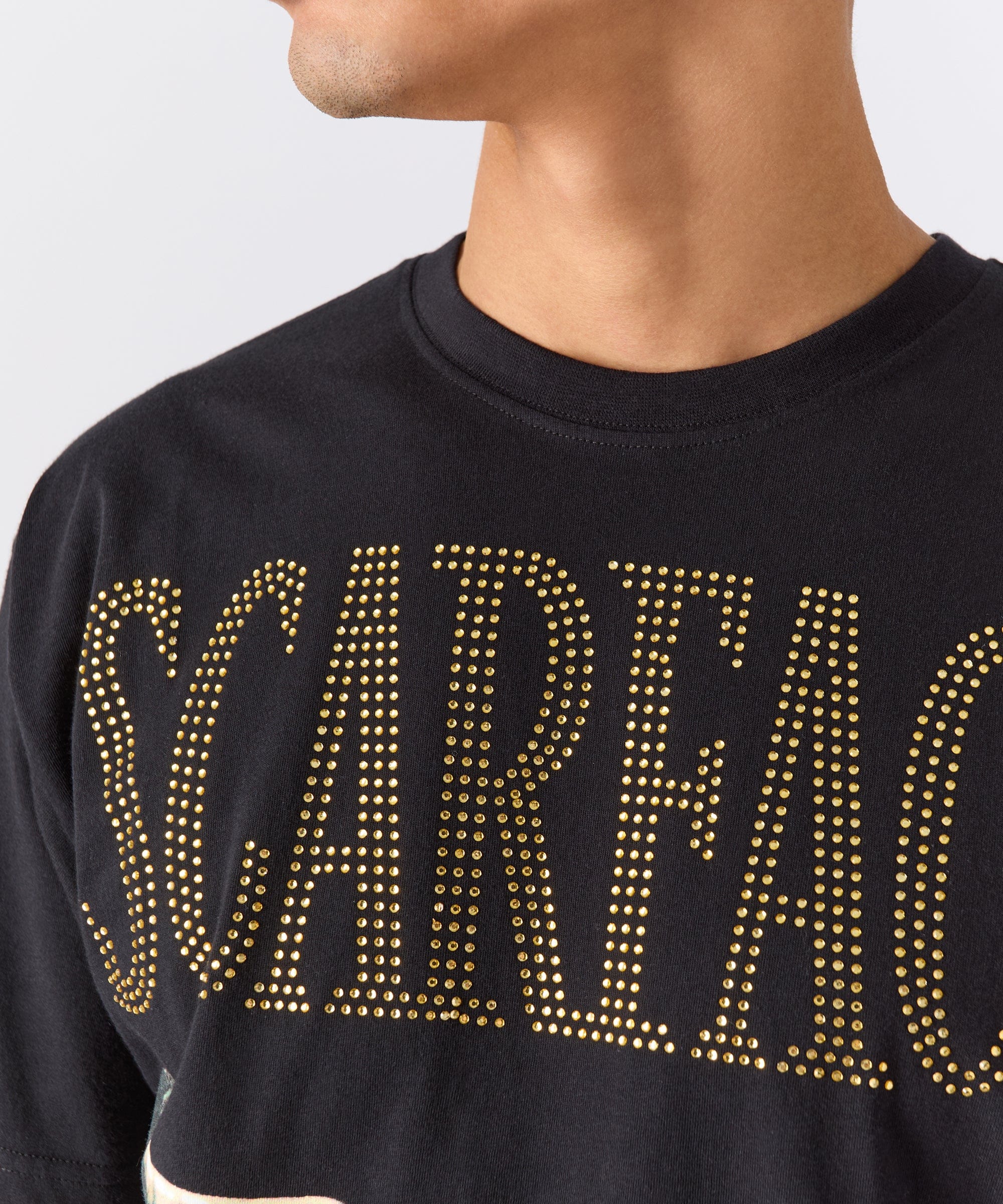 Scarface Rhinestones Short Sleeve Tee - Black