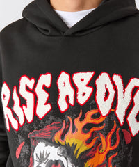 Rise Above Chenille Hoodie - Black