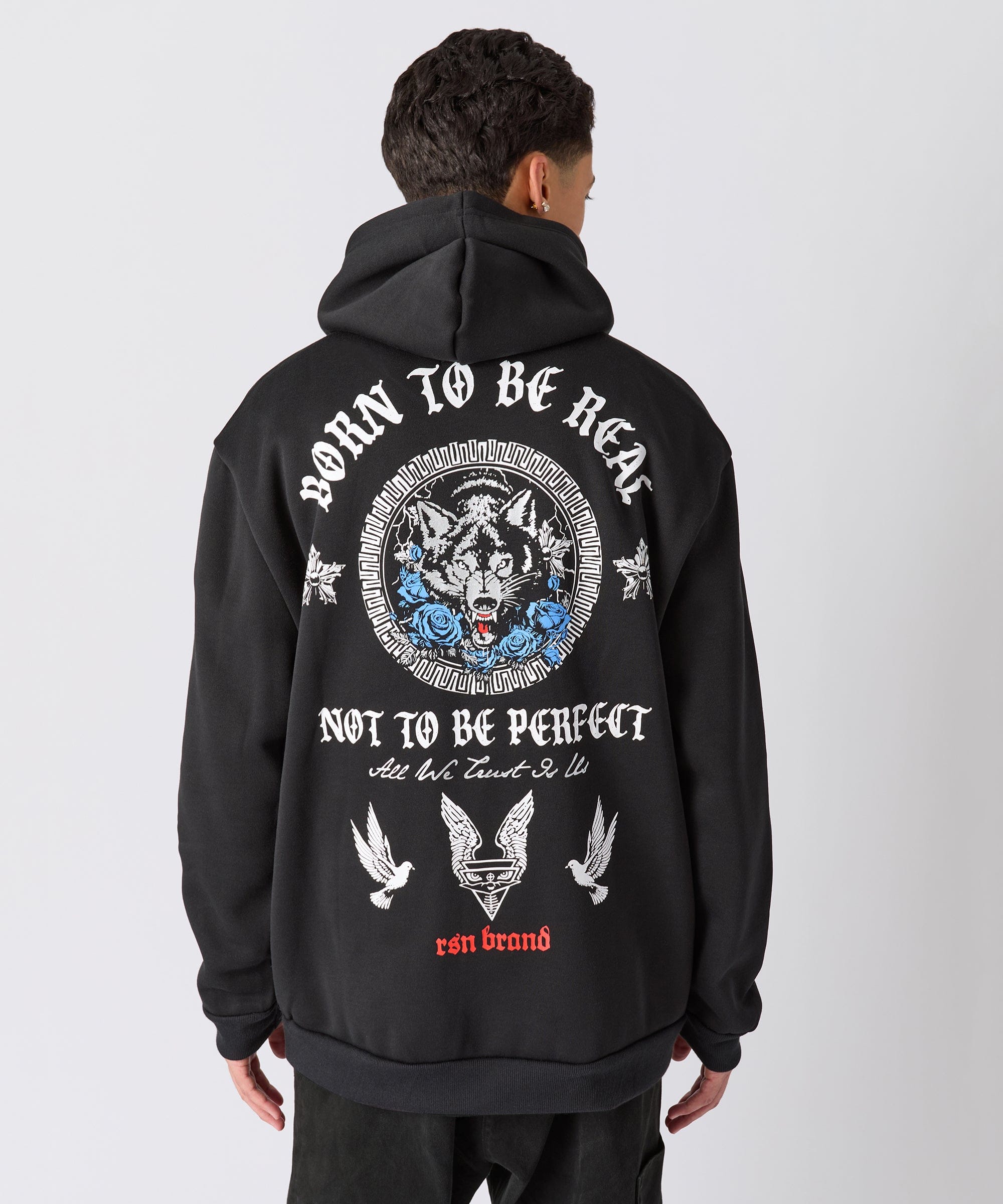 Trust No 1 Front And Back Print Hoodie - Black