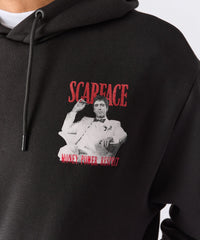Scarface Tony Glitter Print Hoodie - Black