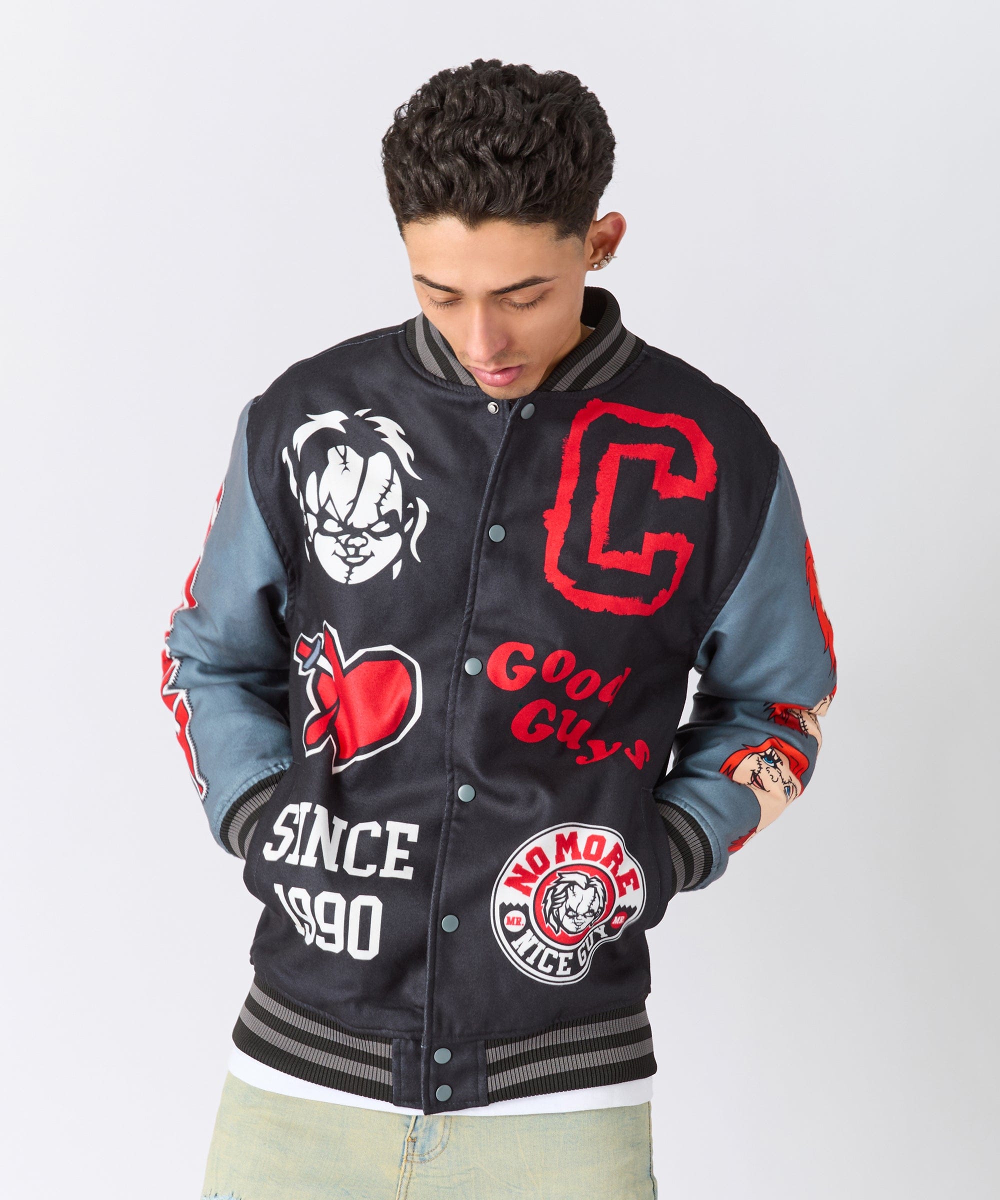 Chucky Nice Guy Varsity Jacket - Black