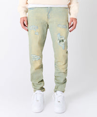 Rip and Repair Denim Jeans - Light Blue