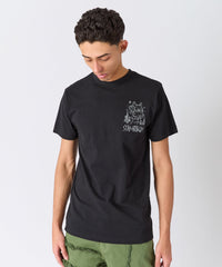 Stay Hungry Embroidered Short Sleeve Tee - Black