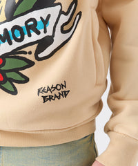 In Memory Of Graphic Print Hoodie - Khaki