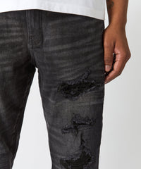 Rip And Repair Denim Jeans - Black