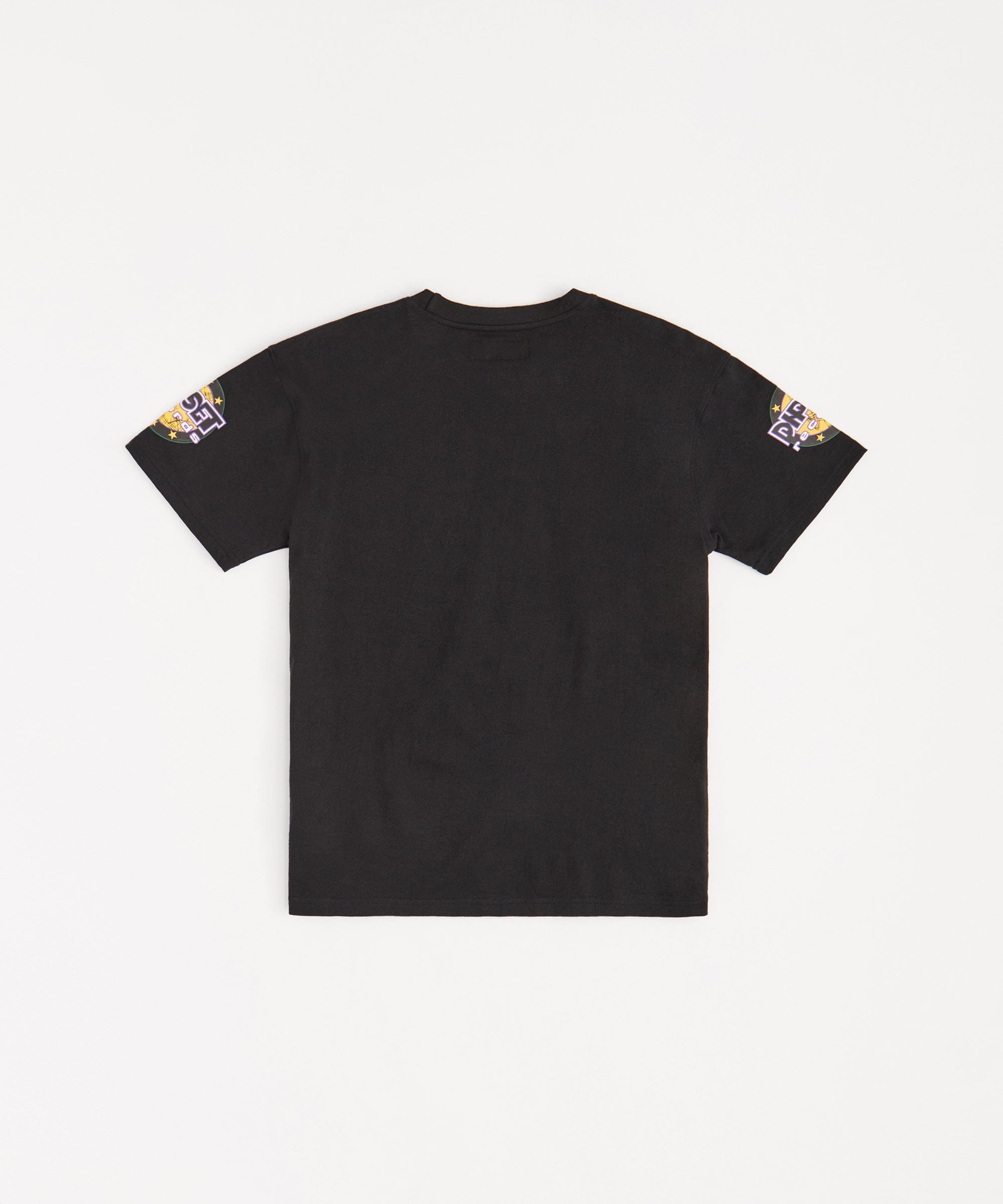 Mad Sleeve Print Short Sleeve Tee - Black