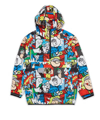 Popeye Half-Zip Allover Comic Print Anorak