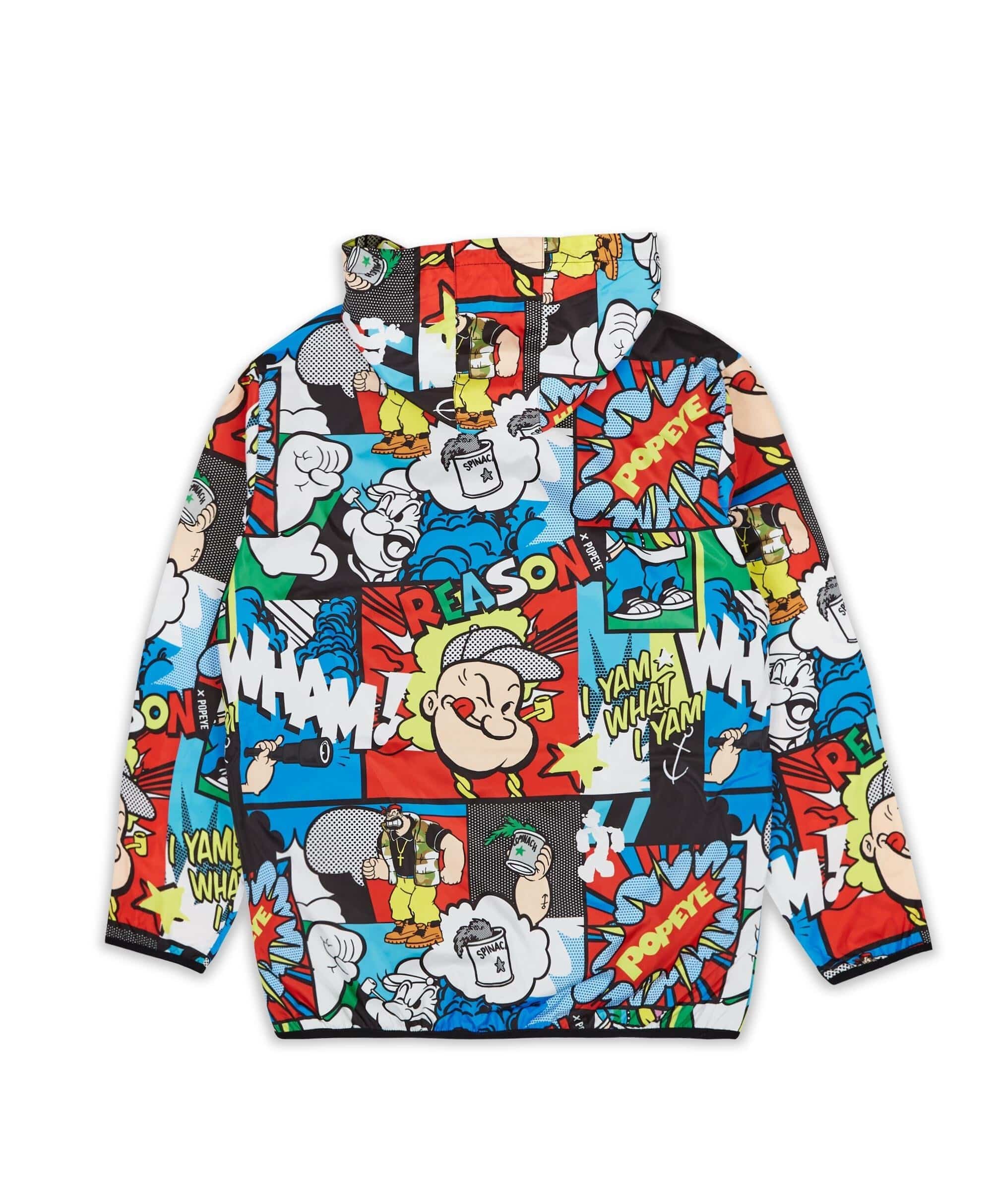 Popeye Half-Zip Allover Comic Print Anorak