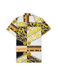 Medusa Gold Chain Short Sleeve Woven Shirt