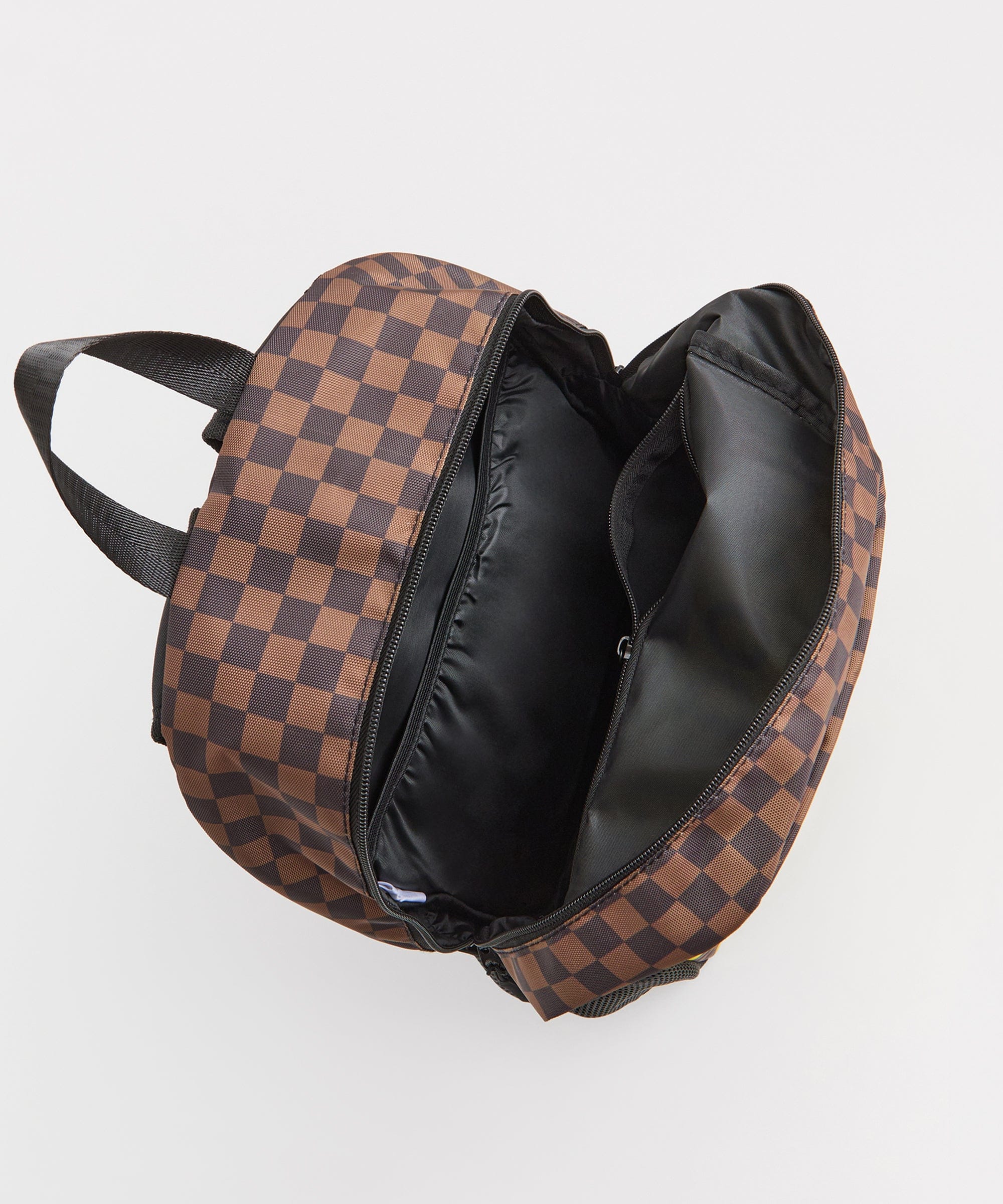 Do Not Cross Checkered Print Backpack