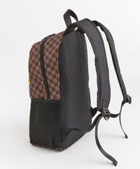 Do Not Cross Checkered Print Backpack
