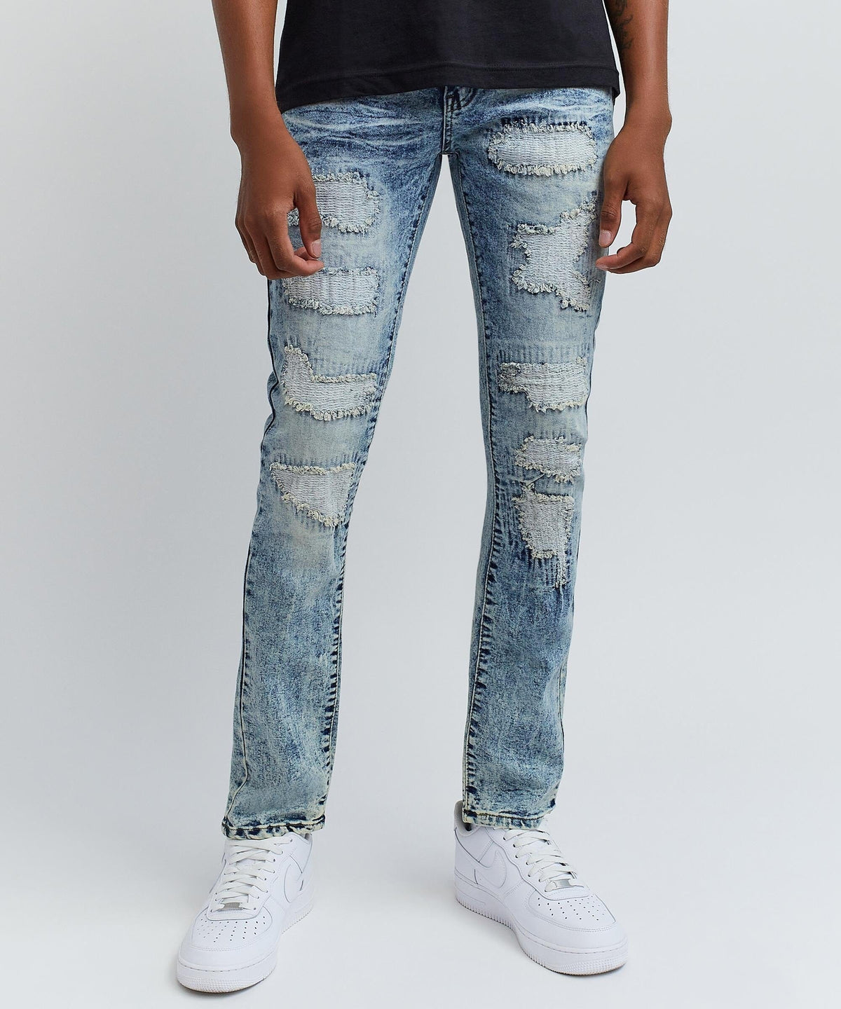Thomas Rip And Repair Denim Jeans - Blue