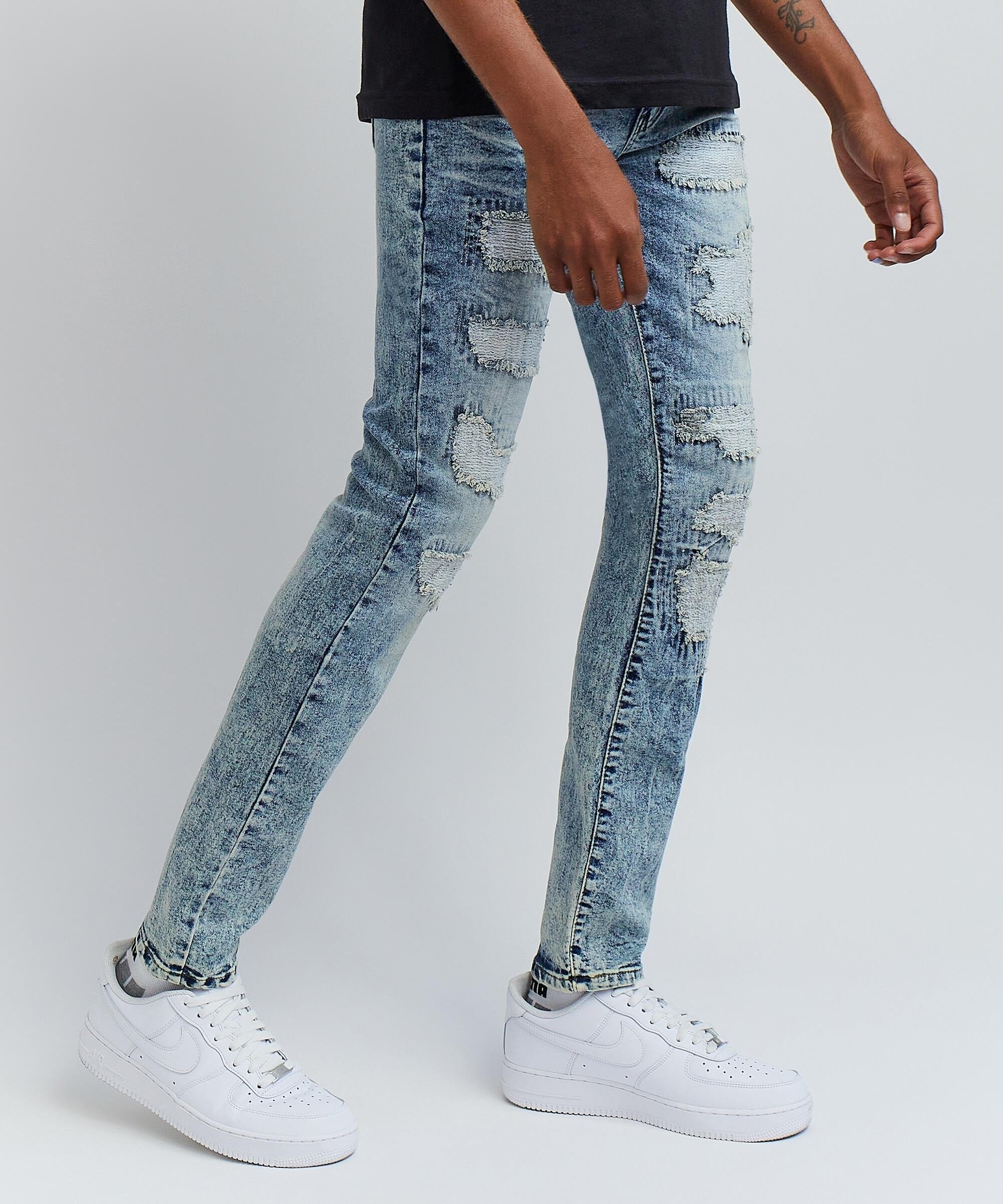 Thomas Rip And Repair Denim Jeans - Blue
