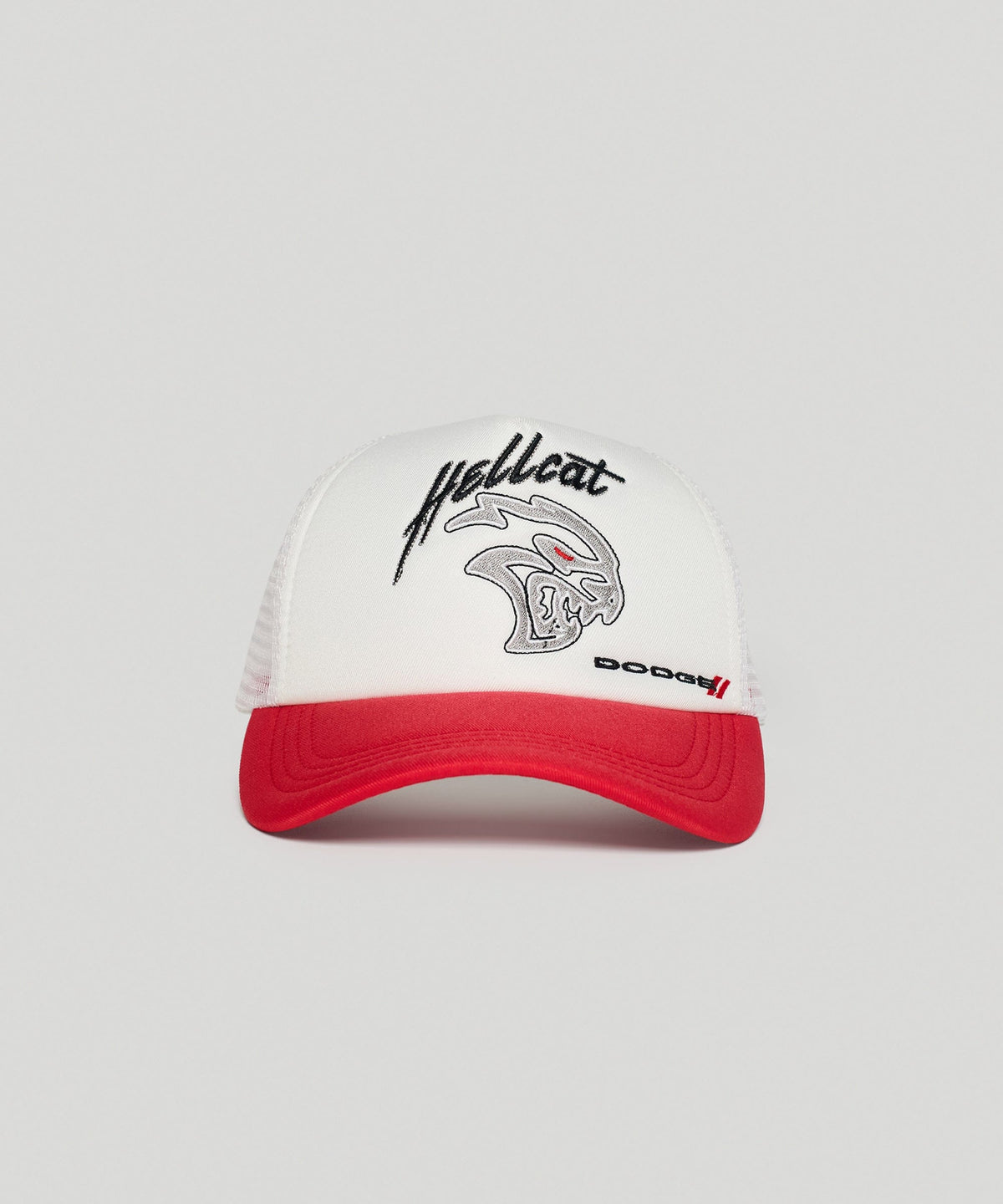 Dodge Demon Embroidery Trucker Hat - White
