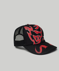 Dodge Demon Embroidery Trucker Hat - Black