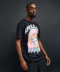 Cam Front Print Short Sleeve Tee - Black