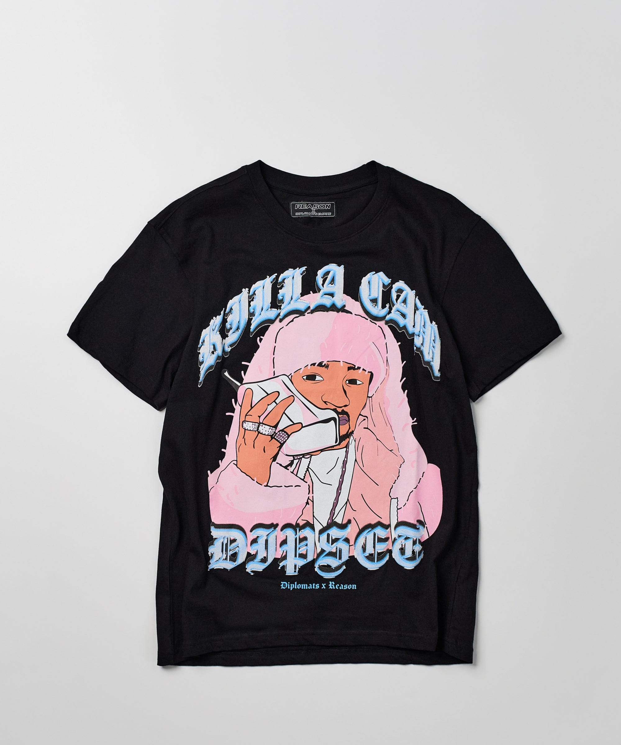 Cam Front Print Short Sleeve Tee - Black