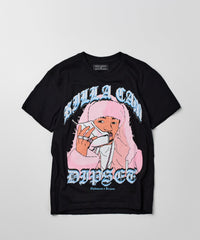 Cam Front Print Short Sleeve Tee - Black