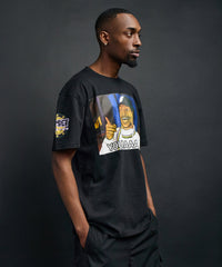 Mad Sleeve Print Short Sleeve Tee - Black