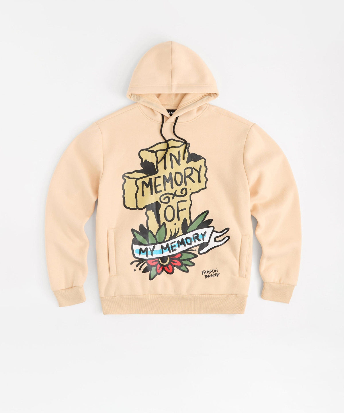 In Memory Of Graphic Print Hoodie - Khaki