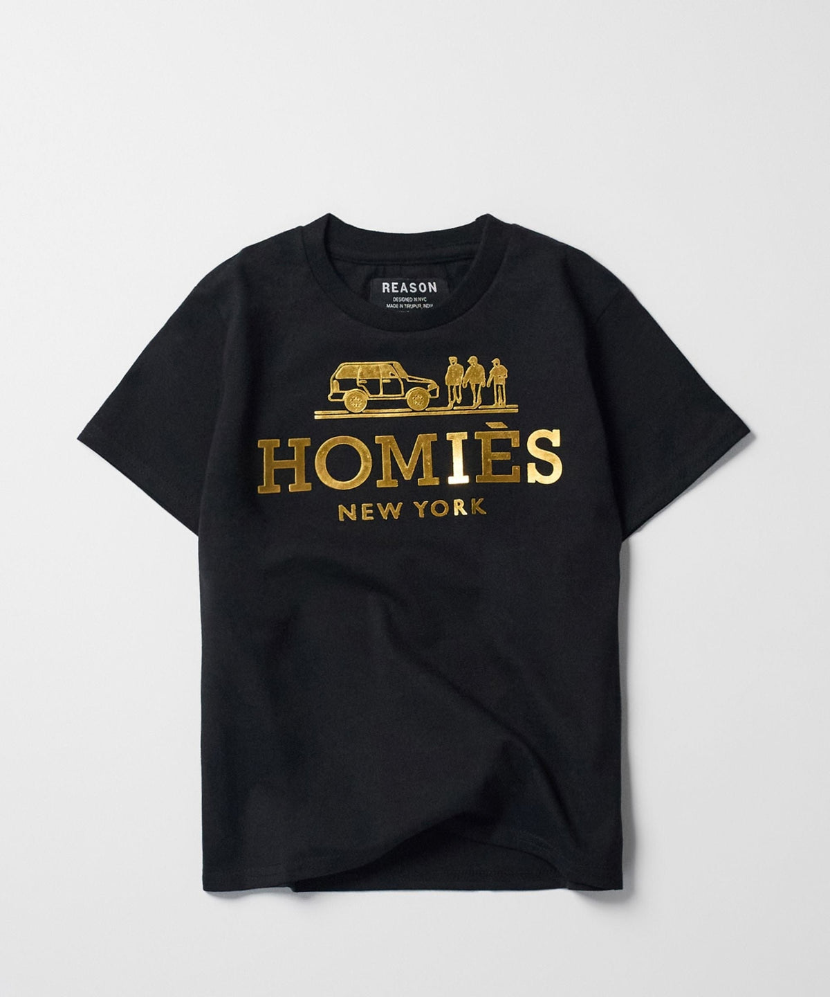 Kids Mini Homies Foil Short Sleeve Tee - Black