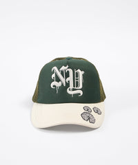 NY Embroidery Trucker Hat - Olive Green